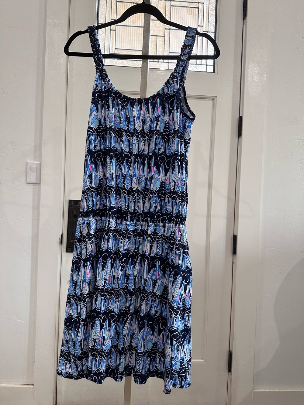 Lilly Pulitzer Loro Romper in Low Navy Sails and Stripes